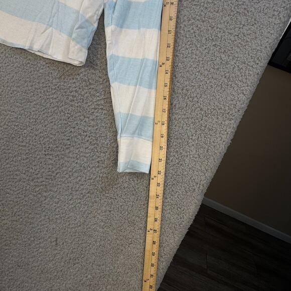 Blue White Striped Pajama Set Hoodie Top & Shorts Women’s FITSLIKE Medium Lounge - Picture 5 of 12